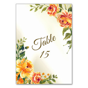 Numeração De Mesa Festa de casamento Laranja Amarelo Vermelho Verde 