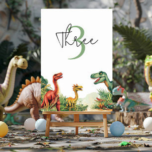 Numeração De Mesa Festa de Dinossauros em Bom Tempo