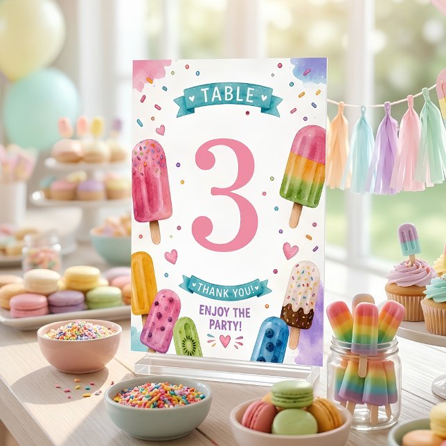 Numeração De Mesa Festa Personalizada de Picolés (Criador carregado)