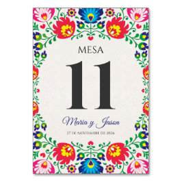 Numeração De Mesa Fiesta Colorful Floral Botanical Spanish Wedding