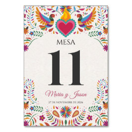 Numeração De Mesa Fiesta Colorful Flowers Botanical Spanish Wedding
