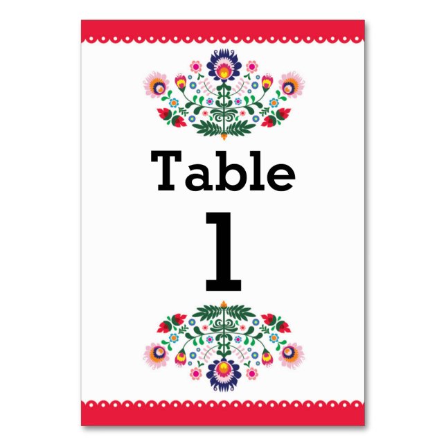 Numeração De Mesa Fiesta Mexicana Pattern Mesa Red Number Casamento (Frente)