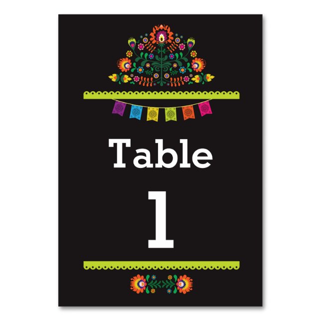 Numeração De Mesa Fiesta Mexicana Pattern Table Number Wedding (Frente)