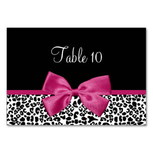 Numeração De Mesa Fita cor-de-rosa Vivacious do leopardo moderno do
