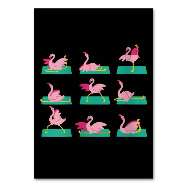 Numeração De Mesa Flamingo Yoga Pose Exercício De Meditação (Frente)