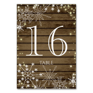 Numeração De Mesa Flocos de neve russos e número de mesa de cinza