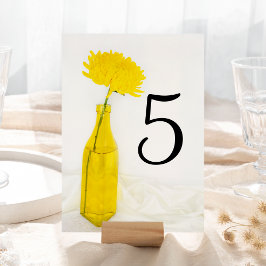 Numeração De Mesa Flor Amarelo no Casamento Vase