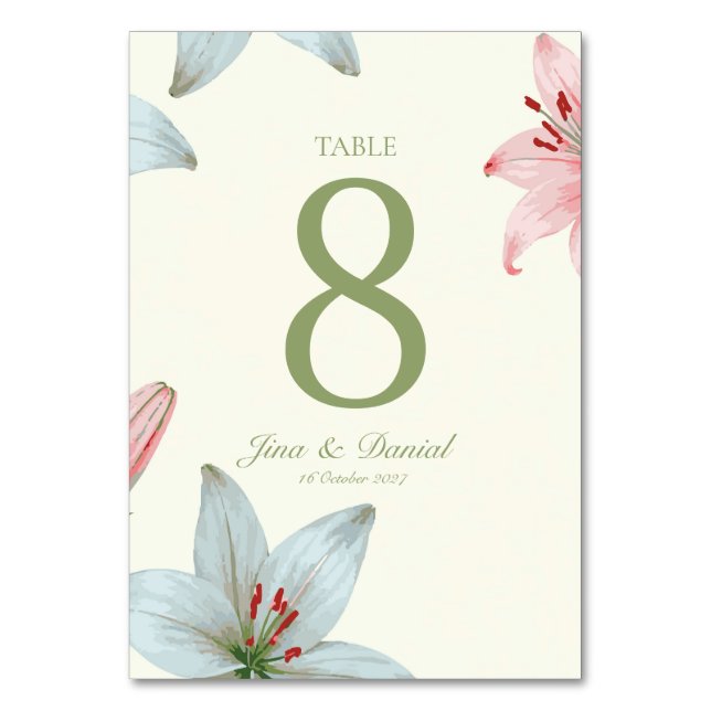 Numeração De Mesa Flor de Açúcar Azure  (Verso)
