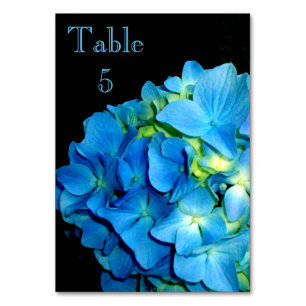 Numeração De Mesa Flor floral azul de Hydrangea