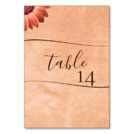 Numeração De Mesa Flor Gerbera no casamento de pêssego Abstrato