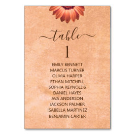 Numeração De Mesa Flor Gerbera no casamento de pêssego Abstrato