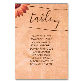 Numeração De Mesa Flor Gerbera no casamento de pêssego Abstrato