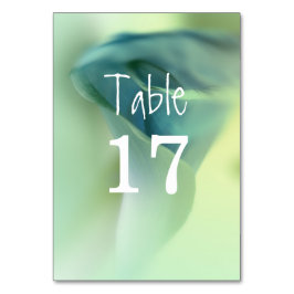 Numeração De Mesa Flor Romântica no Casamento de Tons Azuis