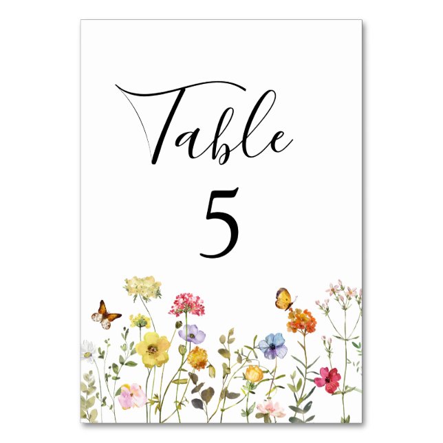Numeração De Mesa Flor silvestre (Frente)
