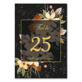 Numeração De Mesa Floração Dourada Elegante