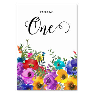 Numeração De Mesa Florais Brilhantes e Ousados Personalizados