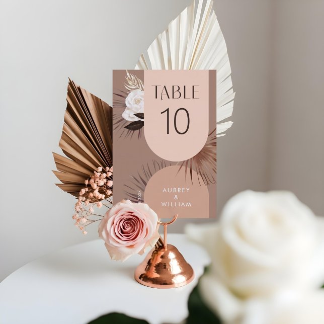 Numeração De Mesa Florais de Aquarelas Bohemian Chic Boho Arco Moder (Modern Arch Bohemian Chic Boho Watercolor Florals Table Number)