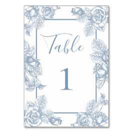 Numeração De Mesa Floral Azul Poenta