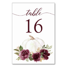 Numeração De Mesa Floral Burgundy Pumpkin Queda Número da Tabela Rus