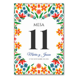 Numeração De Mesa Floral Colorful Botanical Flowers Spanish Wedding