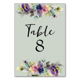 Numeração De Mesa Floral de Aquarela