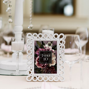 Numeração De Mesa Floral Escuro e Moody