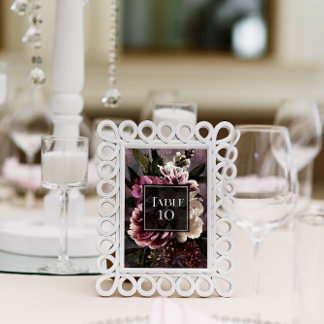 Numeração De Mesa Floral Escuro e Moody