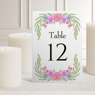 Numeração De Mesa Floral Fiesta Mexicana Vivid Wedding