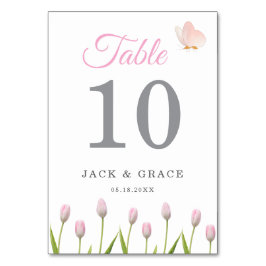 Numeração De Mesa Floral moderno rosa suave & borboleta  Verão  Casa