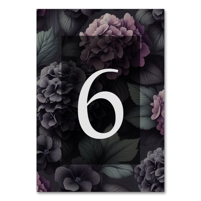 Numeração De Mesa Floral Moody Preto e Puro (Frente)
