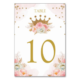 Numeração De Mesa Floral Pink & Gold Princess Royal Table number