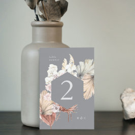 Numeração De Mesa Floral Tropical Selvagem Tropical de Pampas de Cin