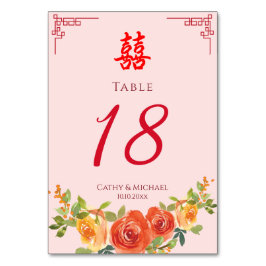 Numeração De Mesa Flores amarelas alaranjadas recepção de casamento