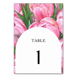 Numeração De Mesa Flores cor-de-água rosa - número da mesa de casame