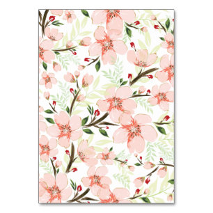 Numeração De Mesa Flores cor-de-rosa
