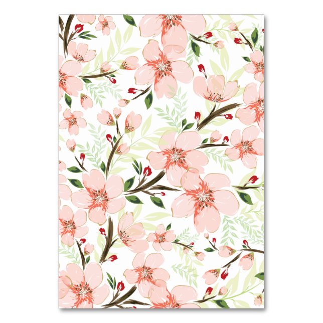 Numeração De Mesa Flores cor-de-rosa (Frente)