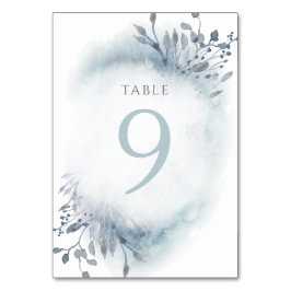 Numeração De Mesa Flores de cor azul-aquosa poeirenta Quadro 9