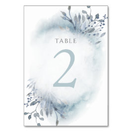 Numeração De Mesa Flores de cor azul-aquosa poeirenta Quadro n.o 2