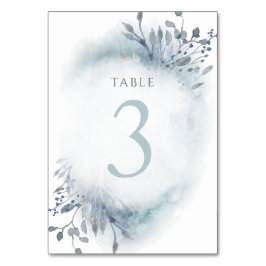 Numeração De Mesa Flores de cor azul-aquosa poeirenta Quadro n.o 3