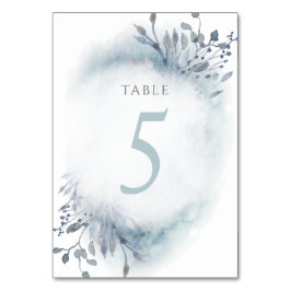 Numeração De Mesa Flores de cor azul-aquosa poeirenta Quadro n.o 5