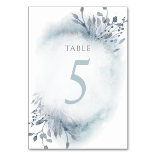 Numeração De Mesa Flores de cor azul-aquosa poeirenta Quadro n.o 5