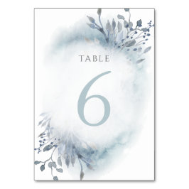 Numeração De Mesa Flores de cor azul-aquosa poeirenta Quadro n.o 6