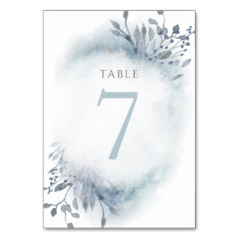 Numeração De Mesa Flores de cor azul-aquosa poeirenta Quadro n.o 7