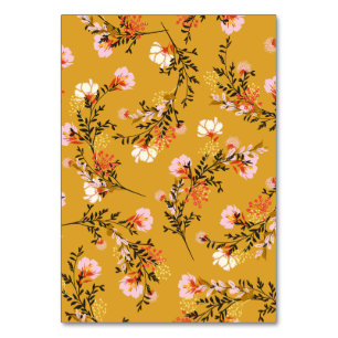 Numeração De Mesa flores de fundo amarelo