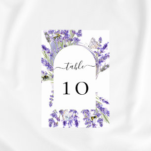 Numeração De Mesa Flores de lavanda roxa para casamento 