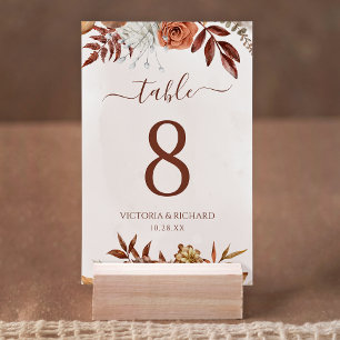 Numeração De Mesa Flores de Terracota Número de Mesa de Casamento Bo