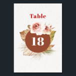 Numeração De Mesa Flores do deserto boho floral número da mesa de ca<br><div class="desc">Estes cartões florais foram projetados para corresponder à nossa coleção "Casamento Romântico do Deserto Boho" e são ideais para uma recepção de casamento simples e elegante. Estes cartões com dupla face apresentam uma moda e elegante design boho floral com uma bela ilustração aquosa das rosas de rosa claro e flores...</div>