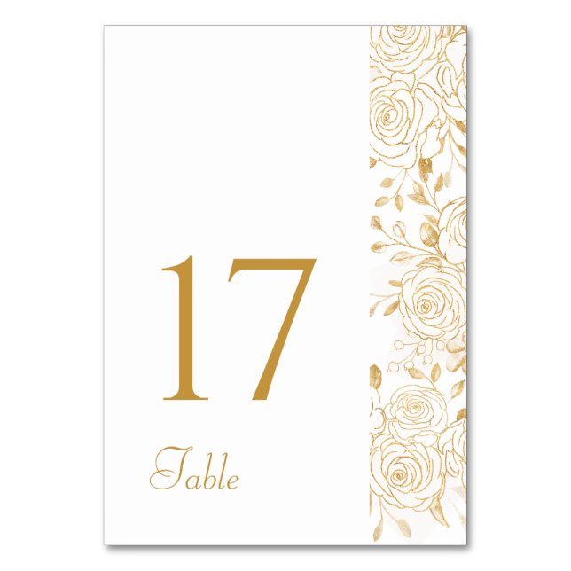 Numeração De Mesa Flores Douradas (Frente)