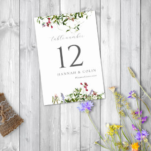 Numeração De Mesa Flores e Vegetação Selvagens e Caprichosas