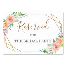 Numeração De Mesa Flores Geométricas De Aquarela Reservada Sinal De 